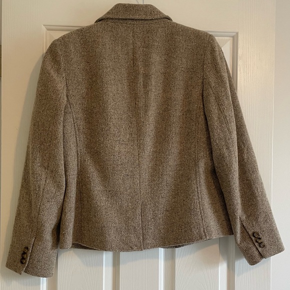 LL Bean Wool & Silk Blend Blazer - Brown, Tan & Cream - Picture 3 of 5